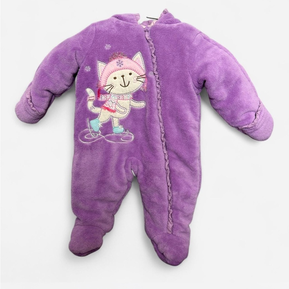 BabiesRUs‎ Purple Footie with Skating Cat